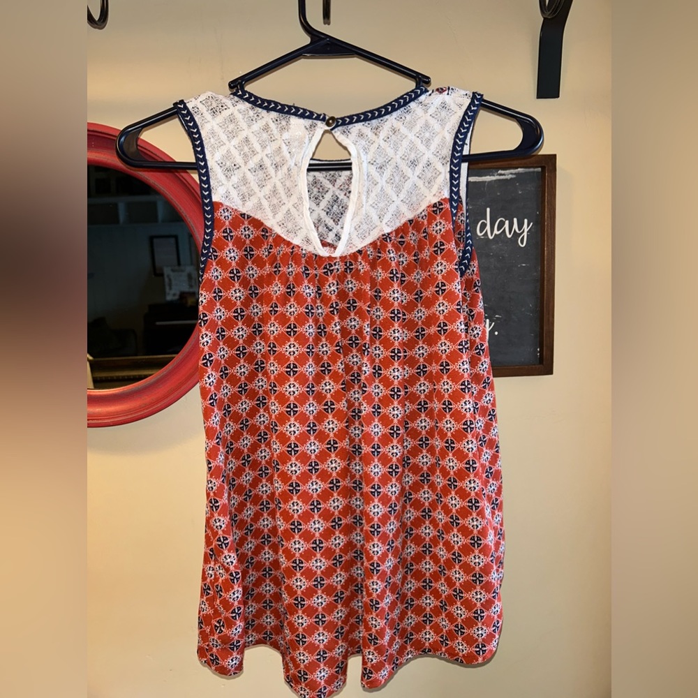 Red Aztec tank top